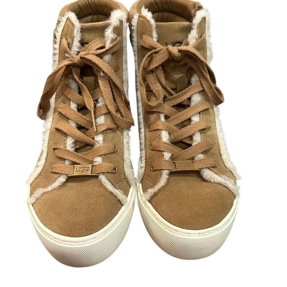 UGG Women's Brown Shearling High-Top Sneakers